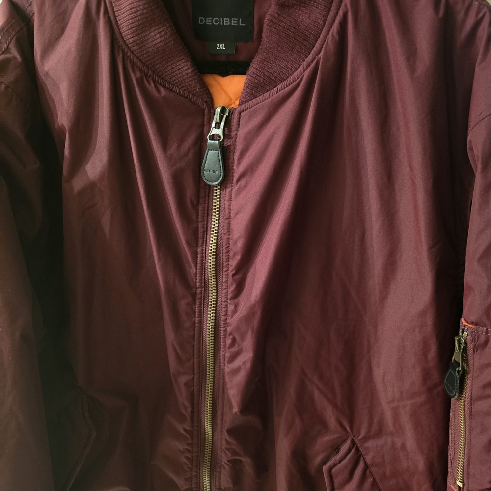 Decibel Men's Maroon Bomber Jacket